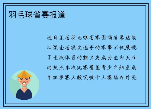 羽毛球省赛报道